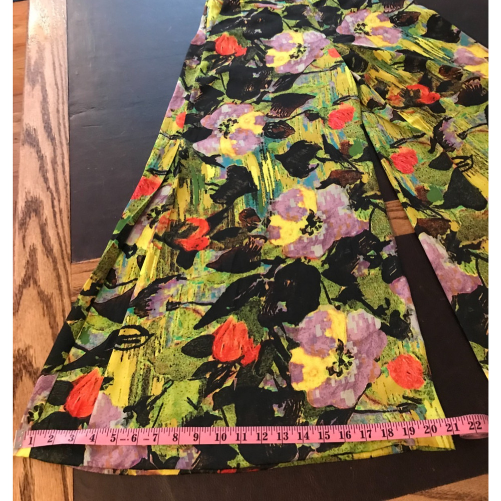 Anthropologie Leifnotes Blurred Dahlia Wide Leg Pants 8 Floral Palazzo - Picture 7 of 14